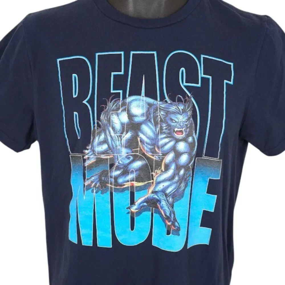 Beast Mode T Shirt Mens Size Small Blue X Men Marvel Comics Hank McCoy Superhero